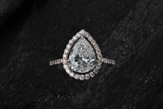 Engagement Ring with a Pear-Shaped Diamond